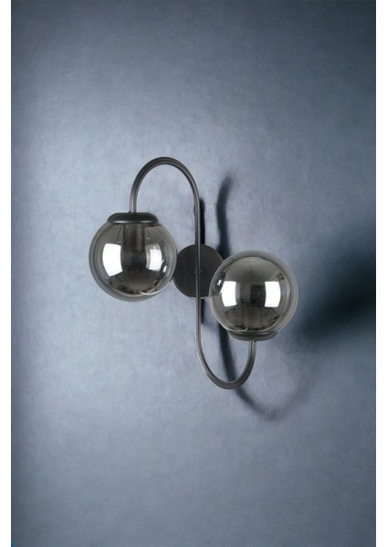 Modern Siyah Füme Camlı Duvar Aplik, Mutfak, Yatak Odası ve Hol Dekorasyonu