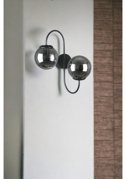 Modern Siyah Füme Camlı Duvar Aplik, Mutfak, Yatak Odası ve Hol Dekorasyonu fiyatları