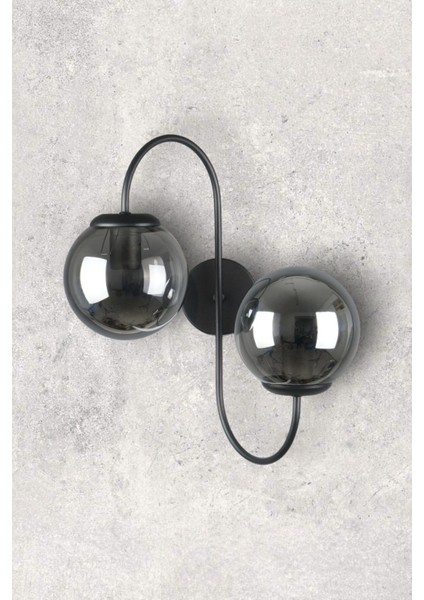 Modern Siyah Füme Camlı Duvar Aplik, Mutfak, Yatak Odası ve Hol Dekorasyonu fırsatları