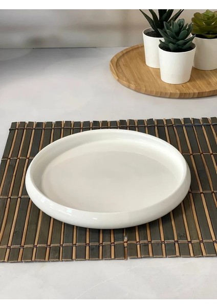 Bianco Perla Yuvarlak Tabak 20X2.5 cm