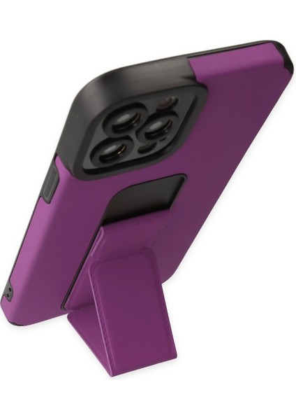 iPhone 12 Pro Max Kılıf Mega Standlı Silikon - Mor - YKD8180-5973