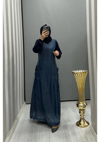 Tencel Kot Elbise Lacivert 35807 fiyatları