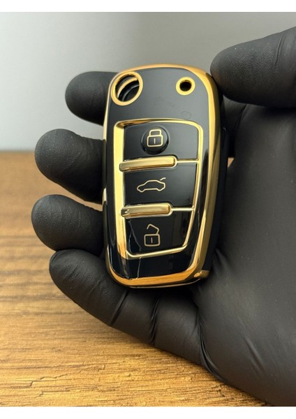 Silikon Anahtar Kılıfı, Siyah, 3 Düğmeli, Uyumlu, Dayanıklı, Koruma, Kolay Takım