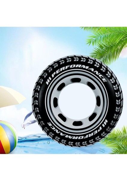 Sevimli Teker Desenli Şişme Simit 91 Cm, Deniz ve Lastik Desenli Renkli Simit