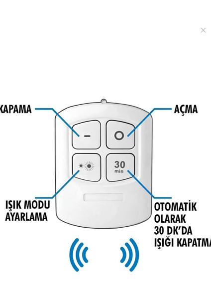 Üçlü Kablosuz Pilli LED Spot Işık, Yapışkanlı, Uzaktan Kumandalı, Beyaz indirimleri