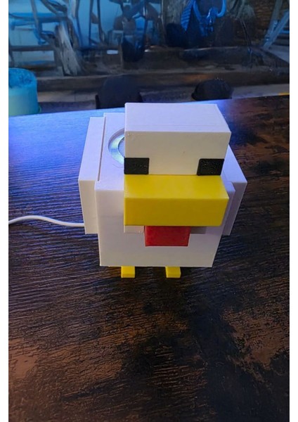 Renkli Minecraft ve Tavuk Tasarımlı Güzel Gece Lambası modelleri