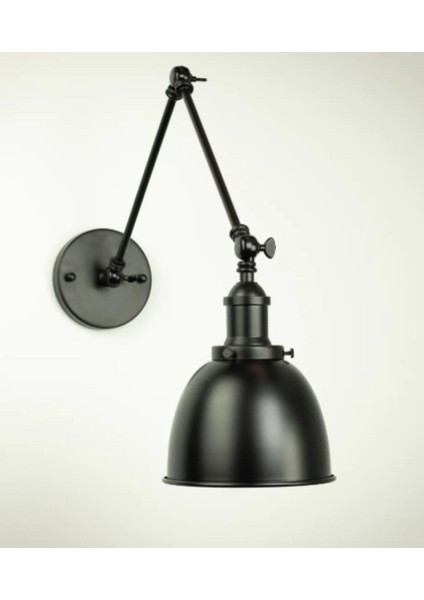 Şık Hareketli Siyah Metal Duvar Aydınlatması, Üç Lamba, 1XE27 Bağlantı