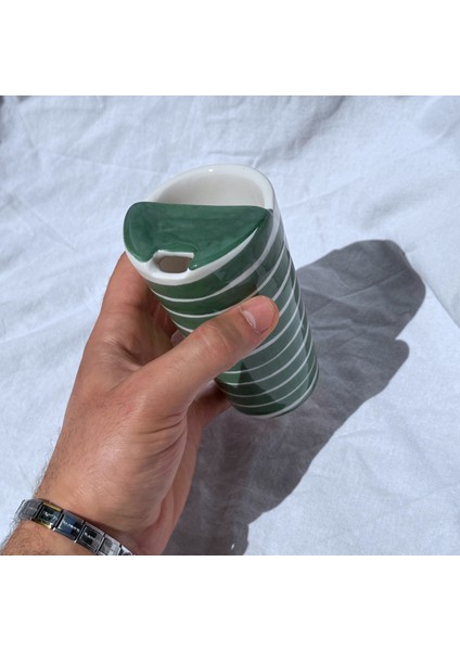Arche Ceramic El Yapımı Seramik Kupa - Latte Bardağı - Yeşil - 220 ml - Tekli fiyatları
