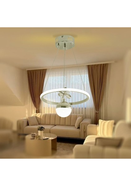 TT037-YUV-FSR Tt Aydınlatma Halka Model Fransız Sarı Kaplama Tek Toplu 3 Renk Modüllü Ledli Avize fiyatları