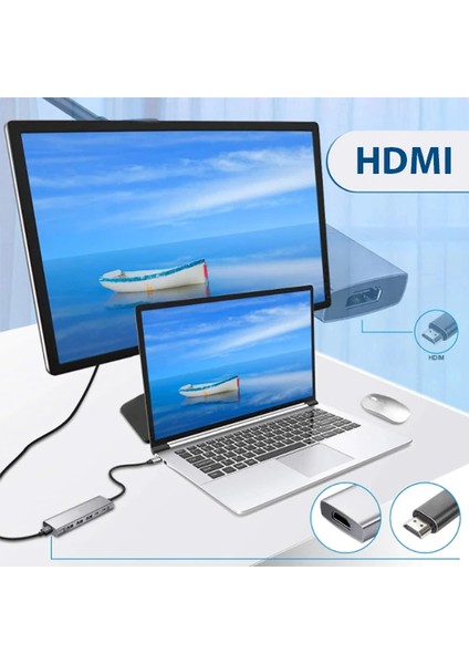 Ally 9 In1 Type C Hub 4K 30hz HDMI USB 3.0sdpd ADAPTÖR-(1903) - YKD4794-3990