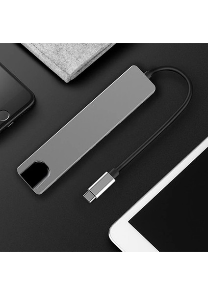 Ally 8 Port USB 8in1 3.0 Type-C HDMI 3xusb+2 Pd) RJ45 Hub Adaptör Çoklayıcı Tf S - YKD4398-8362