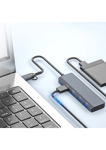 Ally ADS-305D 4in1 Usb/type-C To 4x Usb3.0 Hub Çoğaltıcı Çevirici Dönüştür? - YKD4718-6429