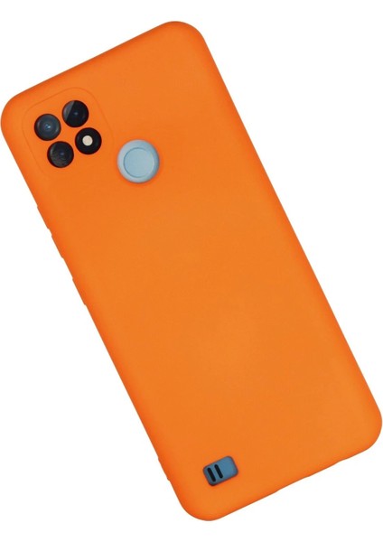 Realme C21 Kılıf Nano Içi Kadife Silikon - Turuncu - YKD4439-7063
