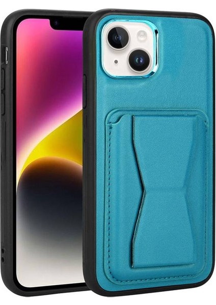 iPhone 14 Kılıf Kartlıklı Standlı ​pu Deri Dermo Kapak