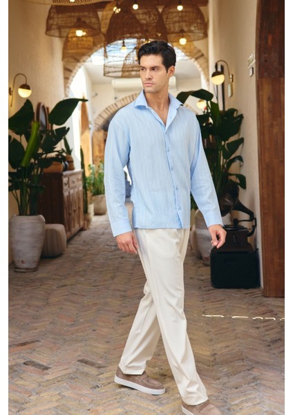Arkit Erkek Çizgili Viskon Oversize Gömlek indirimleri
