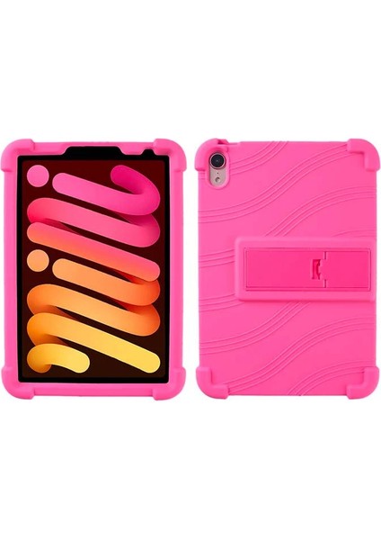 Ally iPad Mini 6 (2021) ve Mini 7 (2024) Kılıf Standlı Silikon Tablet Kılıfı-( - YKD4863-9260