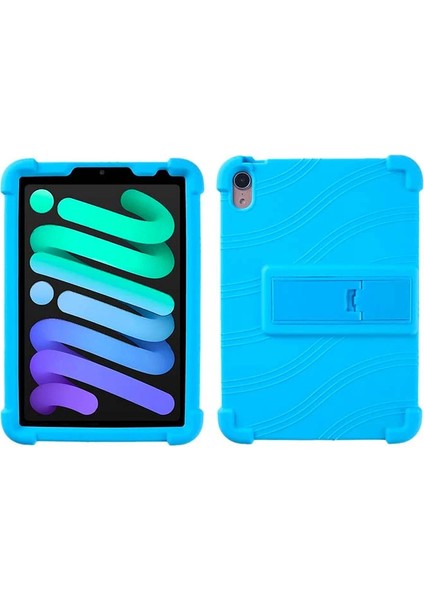 Ally iPad Mini 6 (2021) ve Mini 7 (2024) Kılıf Standlı Silikon Tablet Kılıfı-( - YKD4863-9260