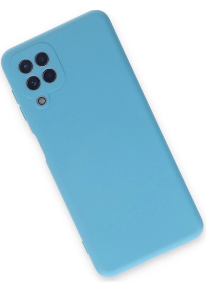 Samsung Galaxy A22 Kılıf Nano Içi Kadife Silikon - Mavi - YKD5823-7979