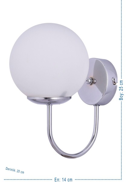 Şık Bej ve Krom Camlı Aplik, Zarif ve Modern Dekorasyon Parçası