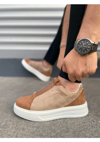 JY007 Alba Bağcıksız Süet Erkek Günlük Sneaker Ayakkabı Sbt Taba/vizon modelleri