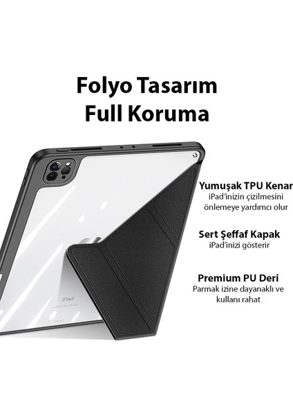 Dux Ducis iPad Pro 12.9 2022/2021/2020/2018 Kılıf Magi Series Kalem Tutuculu Uyku - YKD2201-9487