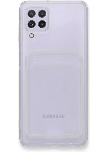 Samsung Galaxy A22 Kılıf Kart Şeffaf Silikon - Şeffaf - YKD8993-3174