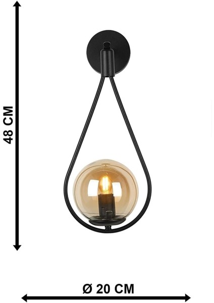 Şık Siyah Bal Cam Damla Aplik 1 Adet, Modern ve Zarif Tasarım. fiyatları