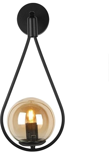 Şık Siyah Bal Cam Damla Aplik 1 Adet, Modern ve Zarif Tasarım. fırsatları
