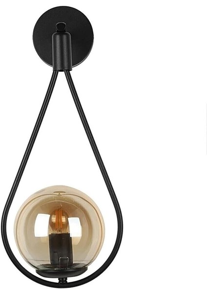 Şık Siyah Bal Cam Damla Aplik 1 Adet, Modern ve Zarif Tasarım. indirimleri
