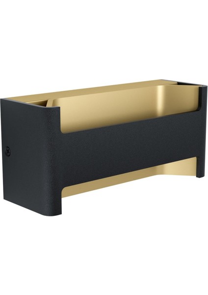 Siyah ve Altın Renk Alüminyum Duvar Aydınlatması, IP20, 10W, Iç Mekan Kullanım