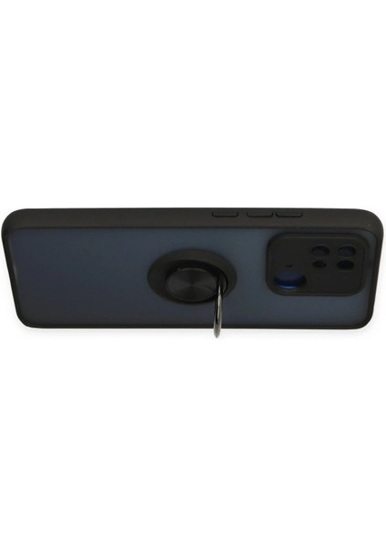 Xiaomi Redmi 10C Kılıf Montreal Yüzüklü Silikon Kapak - Siyah - YKD1627-8657