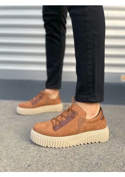 JY502 Bold Bağcıklı Süet Erkek Günlük Sneaker Ayakkabı Skt - Taba fiyatları