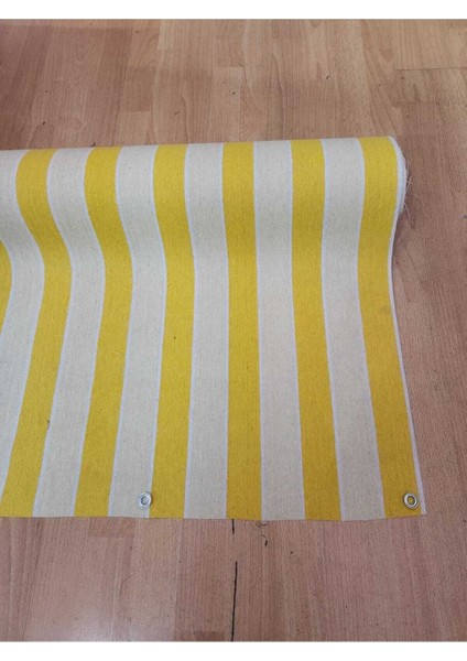 75X150CM Sarı Krem Çizgili Hafif Kumaş Balkon Brandası