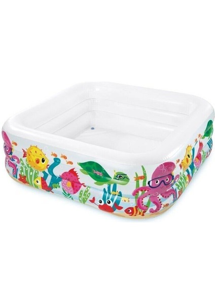 Kare Desenli Renkli Havuz 159X159X50CM, Yaz Eğlencesi Için Mükemmel Seçim