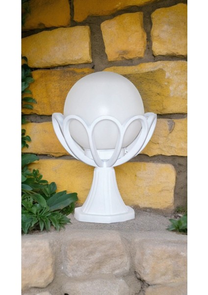 Beyaz E27 Duylu Dekoratif Bahçe Duvar Armatürü, Papatya Tasarımı fırsatları