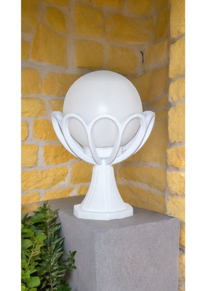 Beyaz E27 Duylu Dekoratif Bahçe Duvar Armatürü, Papatya Tasarımı indirimleri