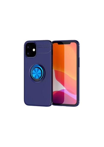 iPhone 12 Ultra Koruma Sağlayan Stand Özellikli Ringguard Yüzüklü Silikon Kılıf