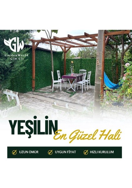 Yeşil Çim ve Bahçe Örgü Çiti, 80 cm x 1 M, Dayanıklı ve Şık Bahçe Düzeni Sağlar.