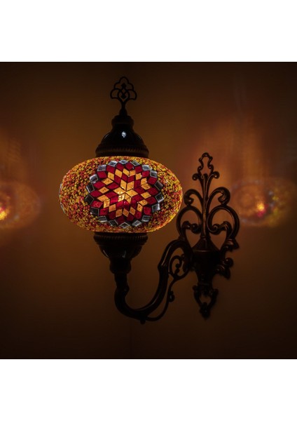 Sarı Renkli Dekoratif Mozaik Duvar Aplikesi, Şık ve Özgün Tasarım