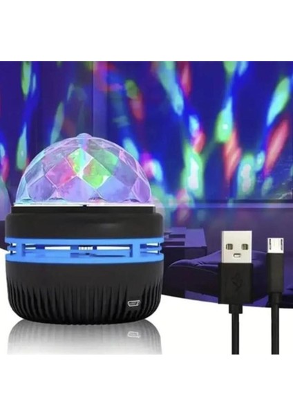 Mini Usb'li Renkli Rgb LED Disko Topu, 3W Şarjlı, Eğlence ve Dekorasyon Için Ideal modelleri