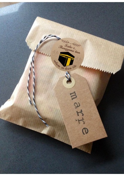 Hac Umre Hediyelikleri Için Çıkartma Kutu ve Ambalaj Etiketi (20 Adet) Sticker indirimleri