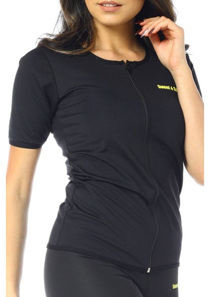 Siyah Kısa Kollu Termal Üst, Polimer Kaplamalı, Hafif ve Rahat Giyim indirimleri