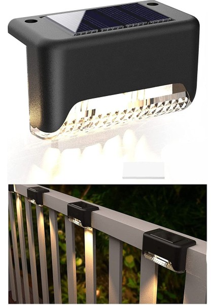 4'lü Güneş Enerjili Su Geçirmez Köşebent LED Aydınlatma Seti