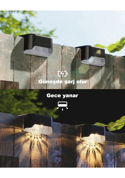 4'lü Güneş Enerjili Su Geçirmez Köşebent LED Aydınlatma Seti modelleri