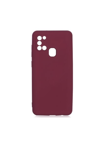 Samsung Galaxy A21S Kılıf Kılıf İçi Kadifeli Esnek Kadifon Lansman Premium Silikon Case Cover