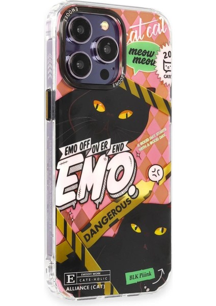 iPhone 14 Pro Max Kılıf Cat Desenli Kapak - Cat - 2 - YKD6548-8472