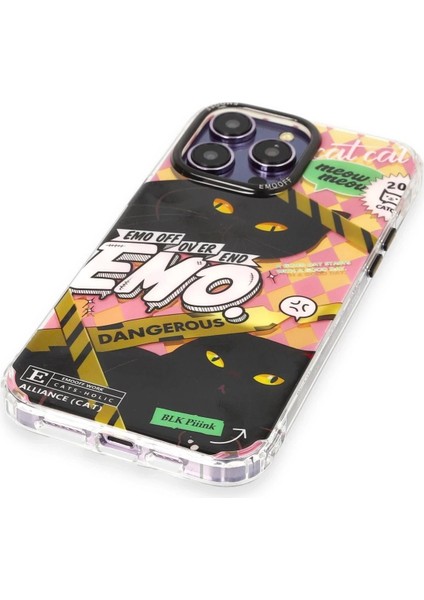 iPhone 14 Pro Max Kılıf Cat Desenli Kapak - Cat - 2 - YKD6548-8472
