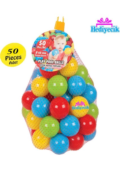 50'li Renkli Oyun ve Şişme Havuz Topu Seti, 6 Cm, Eğlence Dolu Anlar