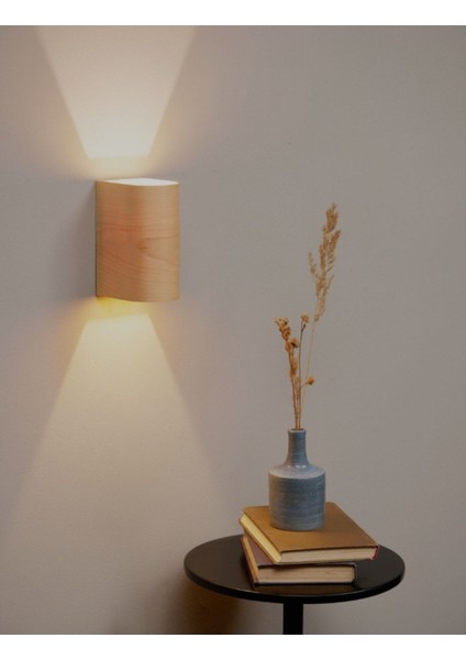 Şık Çift Yönlü Ahşap Duvar Aplikası, Yansıtıcı Tasarım, GU10 Duy, Modern Dekor