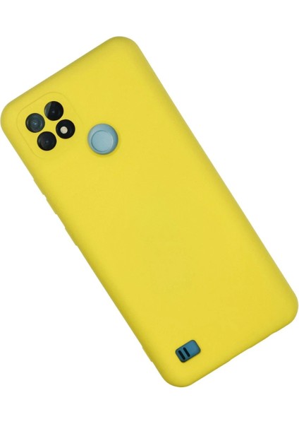 Realme C21 Kılıf Nano Içi Kadife Silikon - Sarı - YKD1626-4253
